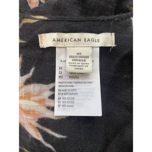 American Eagle Kimono Cardigan Top One Size Shawl Beach Coverup Ruana Floral - Picture 13 of 15